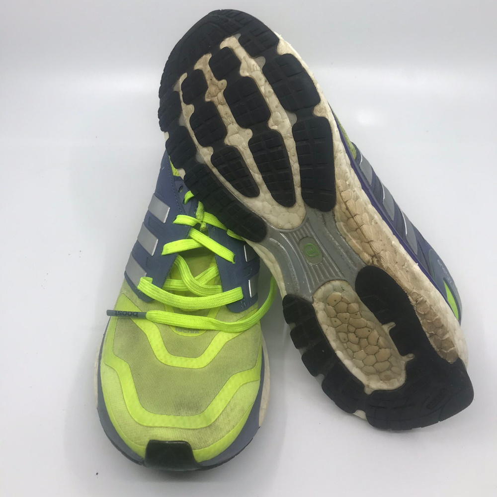 Adidas Boost Lime Green and Gray Sneakers Size 6.5 - Picture 2 of 8